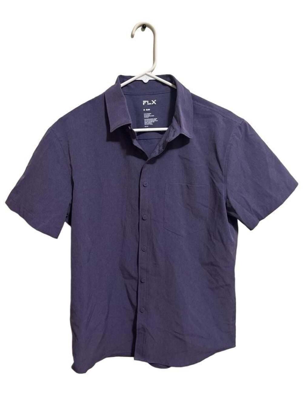 FLX Men's Slim Fit Performance Short Sleeve Button-Down Shirt